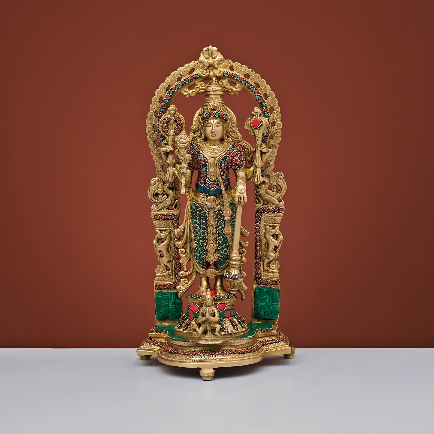 Brassaura® Brass Vishnu Narayan Idol | Height 15.5 Inches