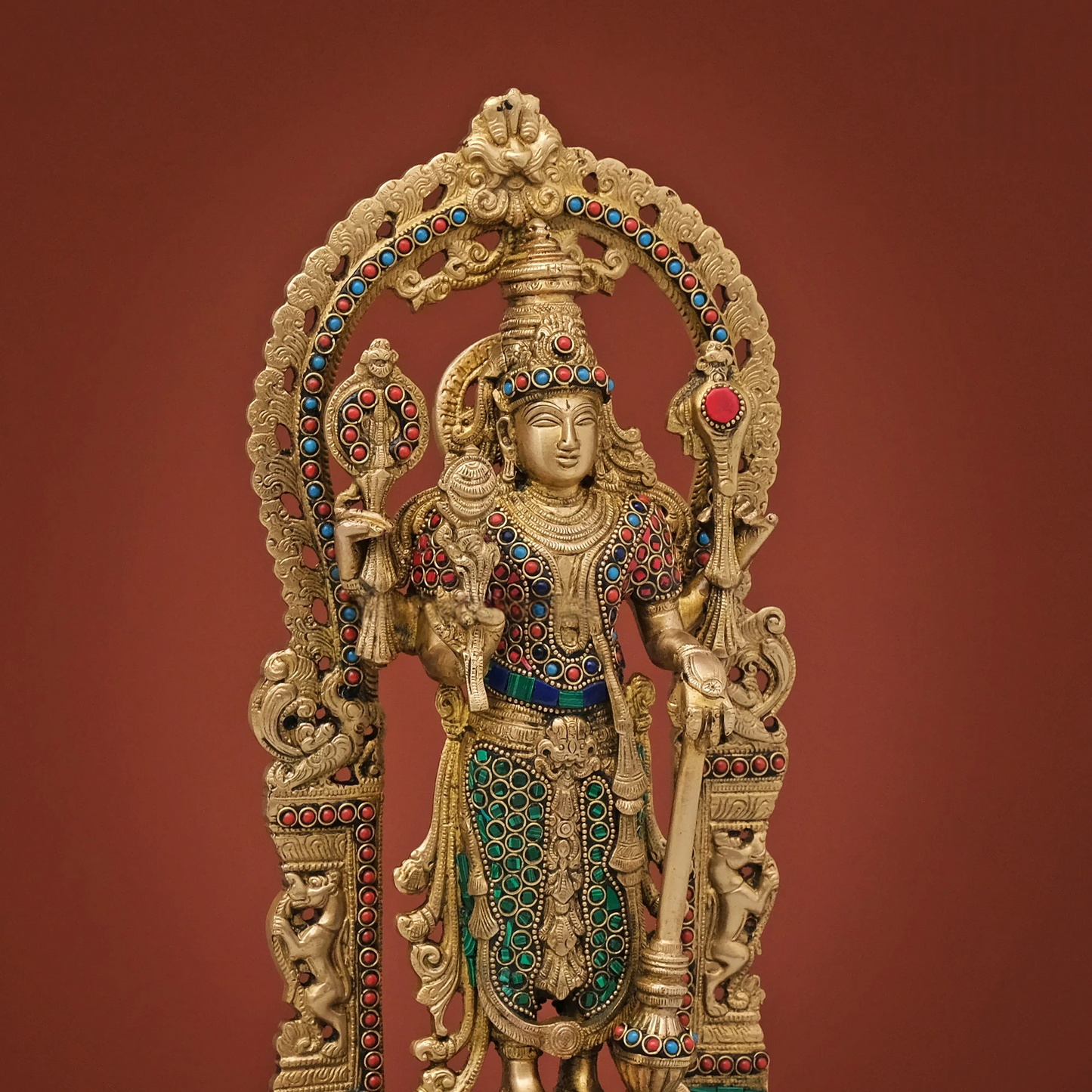 Brassaura® Brass Vishnu Narayan Idol | Height 15.5 Inches