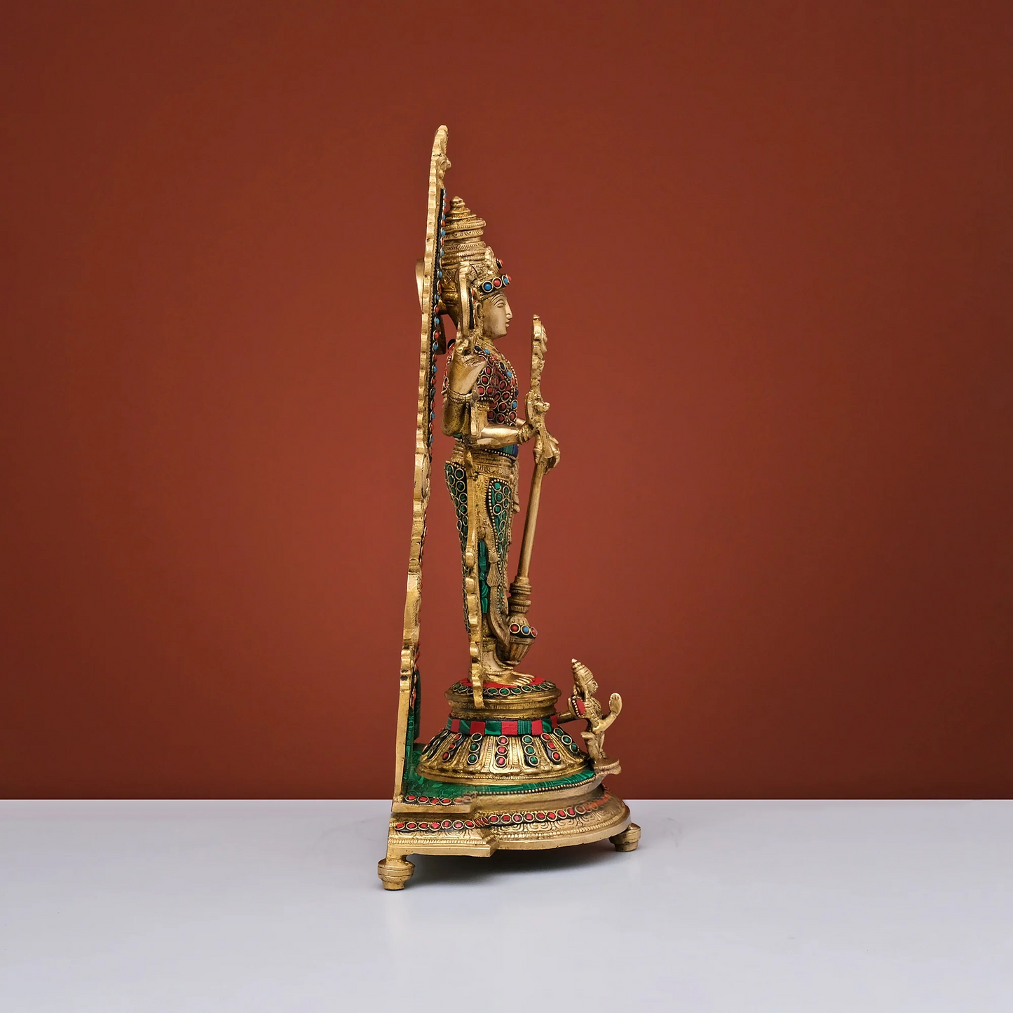 Brassaura® Brass Vishnu Narayan Idol | Height 15.5 Inches