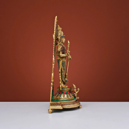Brassaura® Brass Vishnu Narayan Idol | Height 15.5 Inches