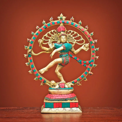 Brassaura® Brass Lord Natraj Idol | Height 13 Inches