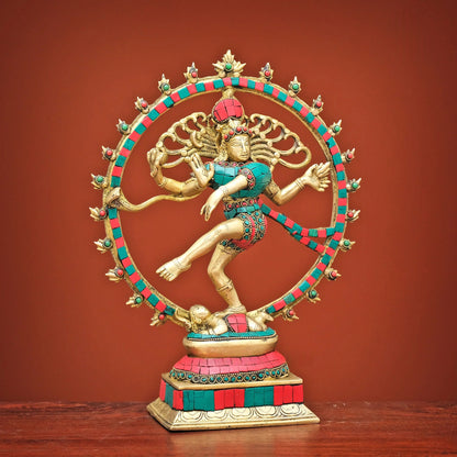 Brassaura® Brass Lord Natraj Idol | Height 13 Inches