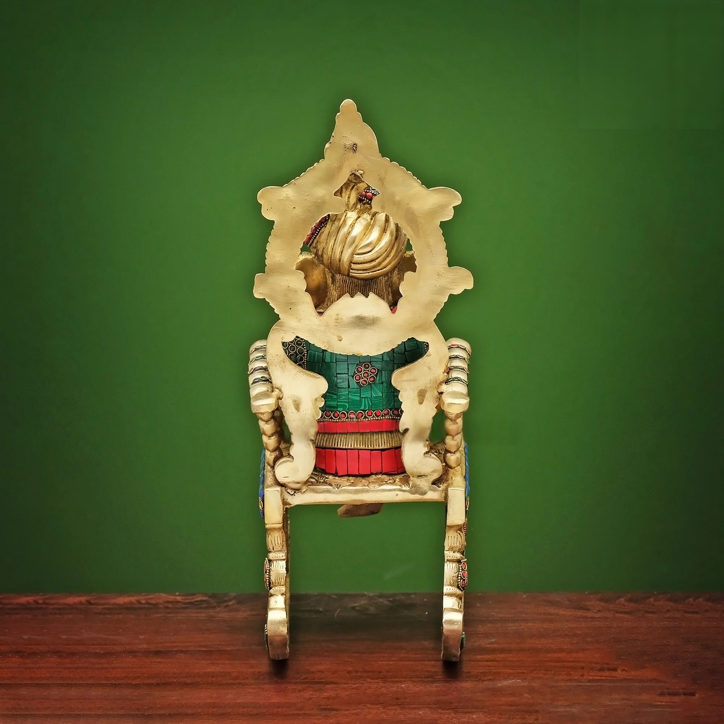 Brassaura® Brass Ganesha Statue on Rocking Chair | Height 17 Inches