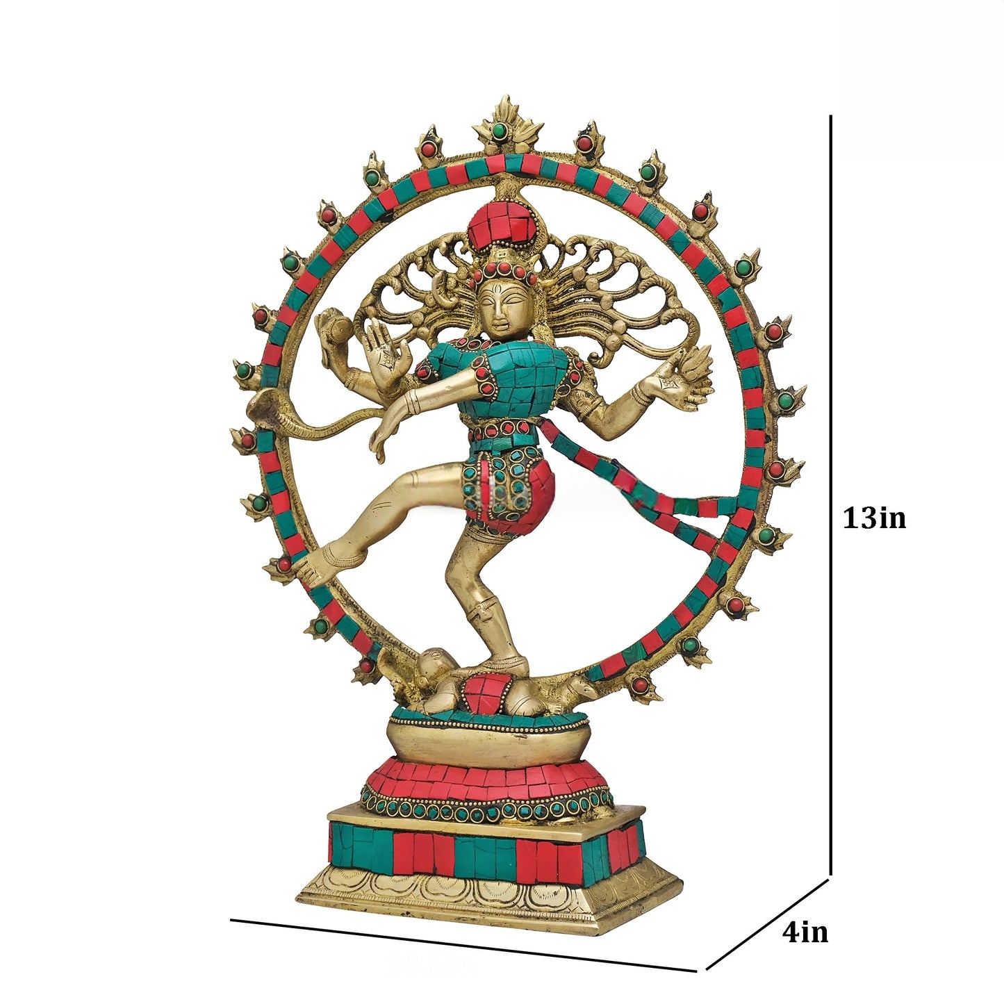 Brassaura® Brass Lord Natraj Idol | Height 13 Inches