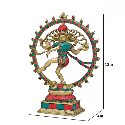Brassaura® Brass Lord Natraj Idol | Height 13 Inches