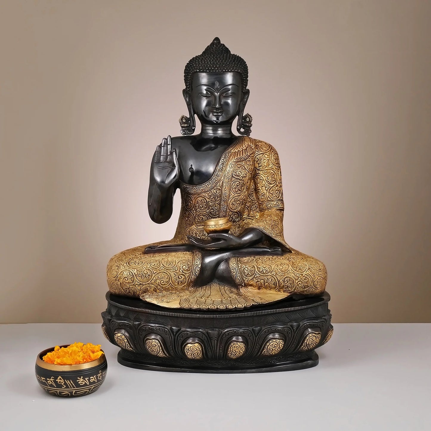 Brassaura® Brass Lord Buddha Statue | Height 21 Inches