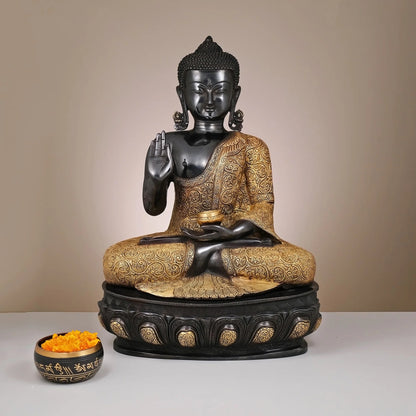 Brassaura® Brass Lord Buddha Statue | Height 21 Inches