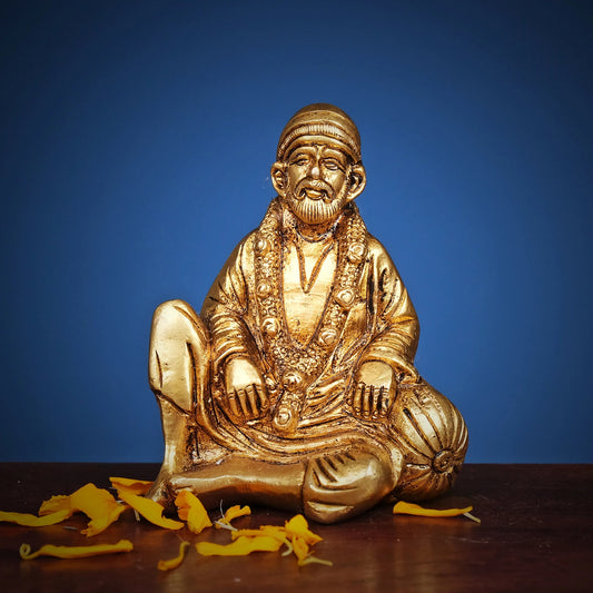 Brassaura® Brass Sai Baba Murti | Height 3.5 Inches