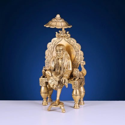 Brassaura® Brass Sai Baba Murti | Height 9 Inches