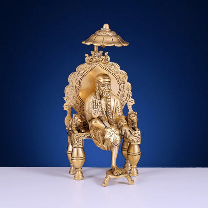 Brassaura® Brass Sai Baba Murti | Height 9 Inches