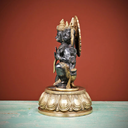 Brassaura® Brass Panchmukhi Hanuman Statue | Height 12.5 Inches