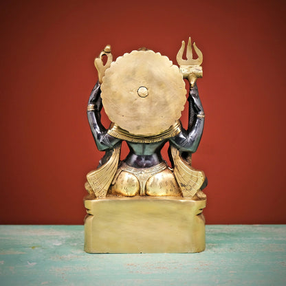 Brassaura® Brass Ardhanarishvara Statue | Height 9.5 Inches | Half Shiva Parvati Murti for Home & Mandir