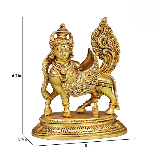 Brassaura® Brass Kamdhenu Cow Statue | Height 6.5 Inches