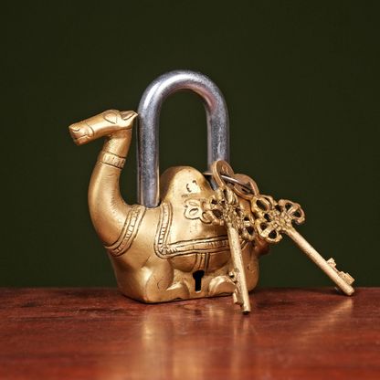 Brassaura® Brass Camel Lock with Keys | Height 4.5 Inches