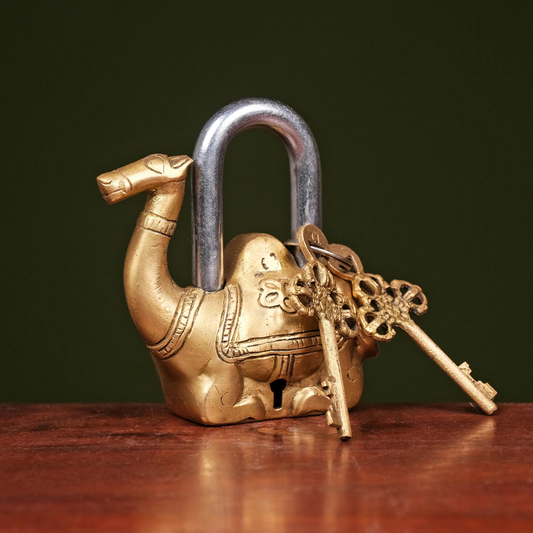 Brassaura® Brass Camel Lock with Keys | Height 4.5 Inches