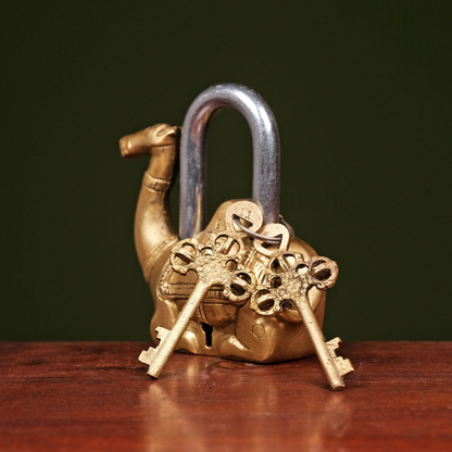 Brassaura® Brass Camel Lock with Keys | Height 4.5 Inches