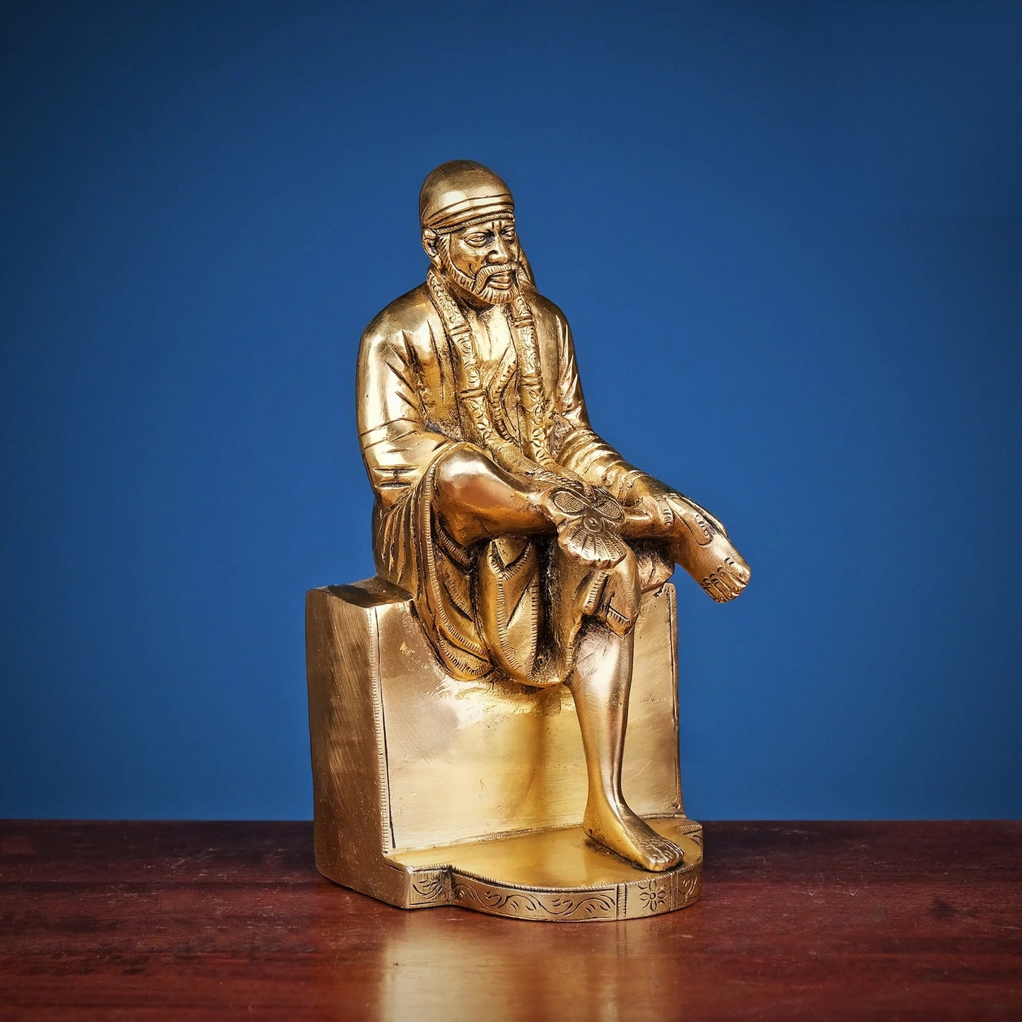 Brassaura® Brass Sai Baba Murti | Height 7.5 Inches