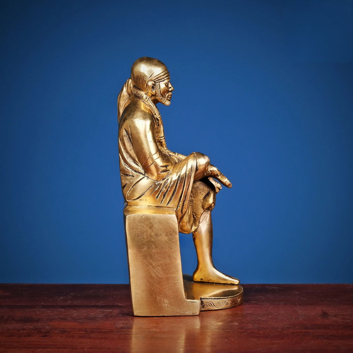 Brassaura® Brass Sai Baba Murti | Height 7.5 Inches