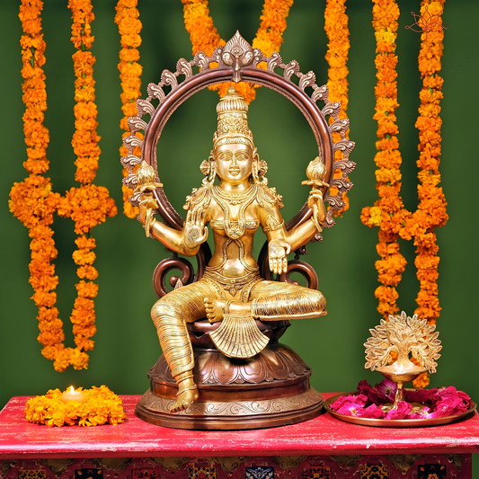 Brassaura® Brass Lakshmi Maa Home Statue | Height 28 Inches