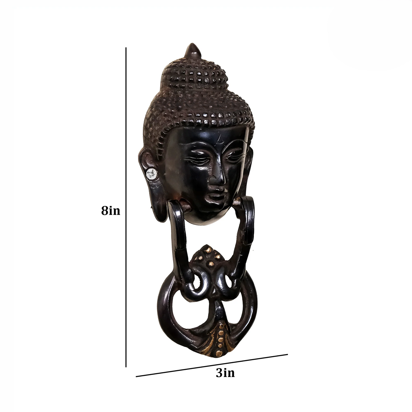 Brassaura® Brass Buddha Door Knocker | Height 8 Inches