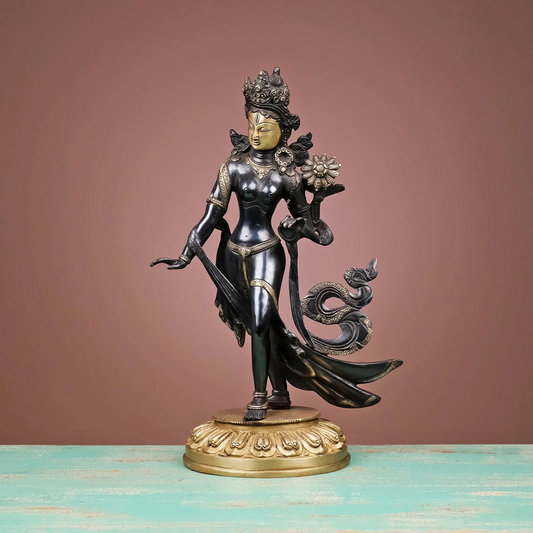 Brassaura® Brass Tara Statue | Height 15 Inches