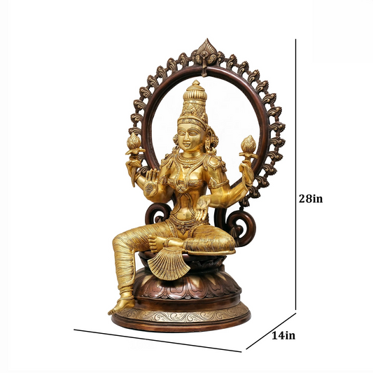 Brassaura® Brass Lakshmi Maa Home Statue | Height 28 Inches