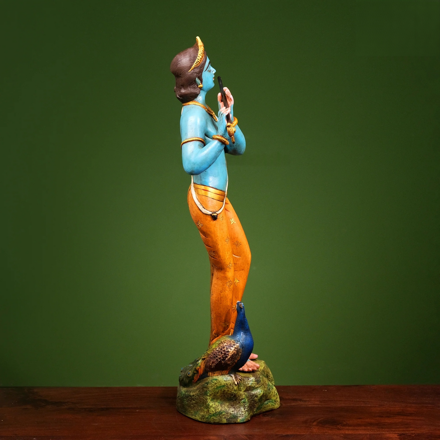 Brassaura® Brass Krishna Statue for Home Decor | Height 29 Inches