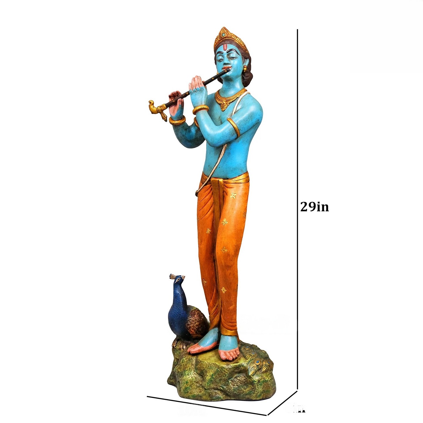 Brassaura® Brass Krishna Statue for Home Decor | Height 29 Inches