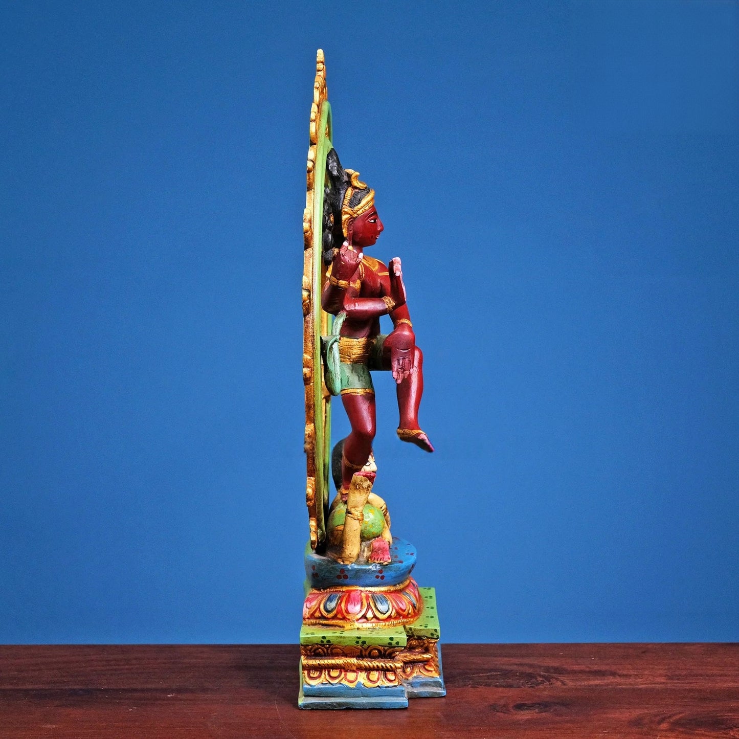 Brassaura® Nataraja Dancing Shiva Brass Statue | Pure Brass with Hand-Painted Detailing | Height 22 Inches