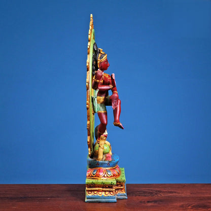 Brassaura® Nataraja Dancing Shiva Brass Statue | Pure Brass with Hand-Painted Detailing | Height 22 Inches