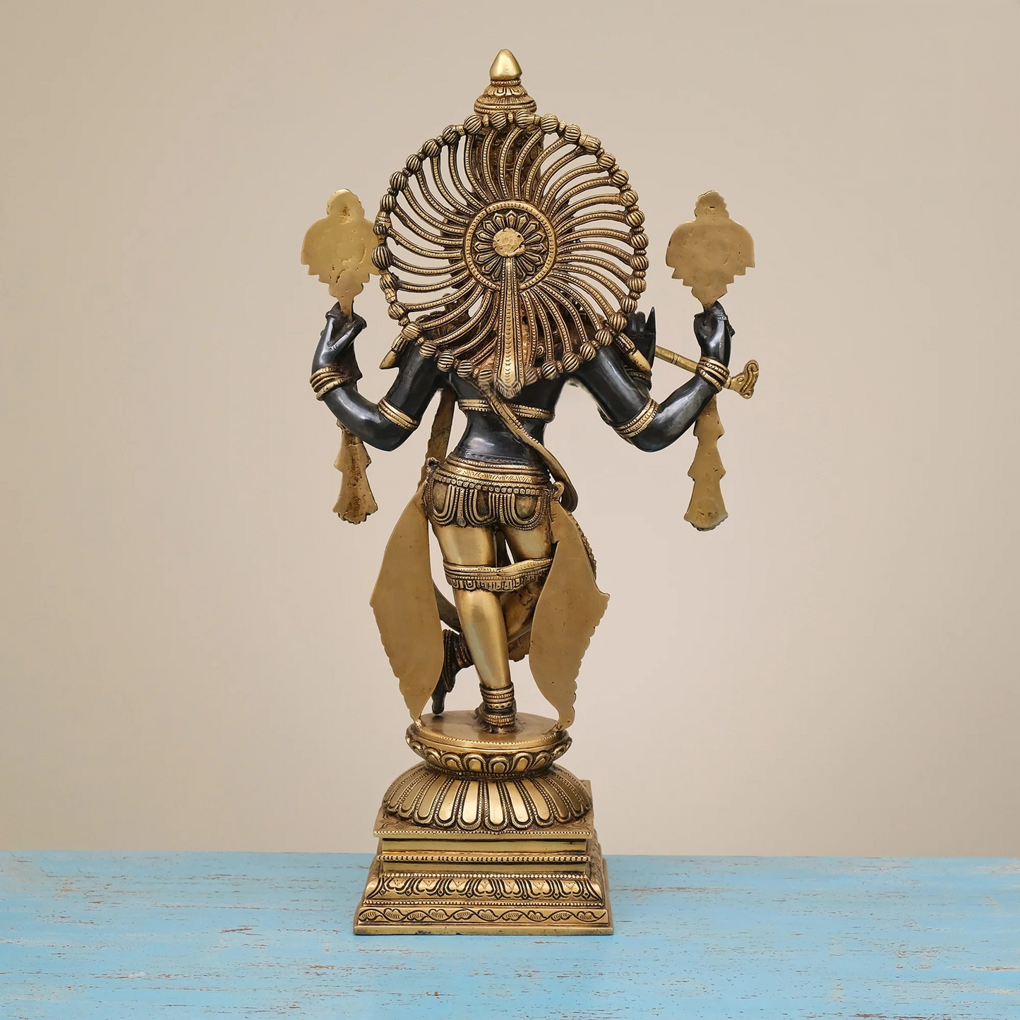 Brassaura® Brass Krishna Statue for Home Temple Decor | Height 24 Inches