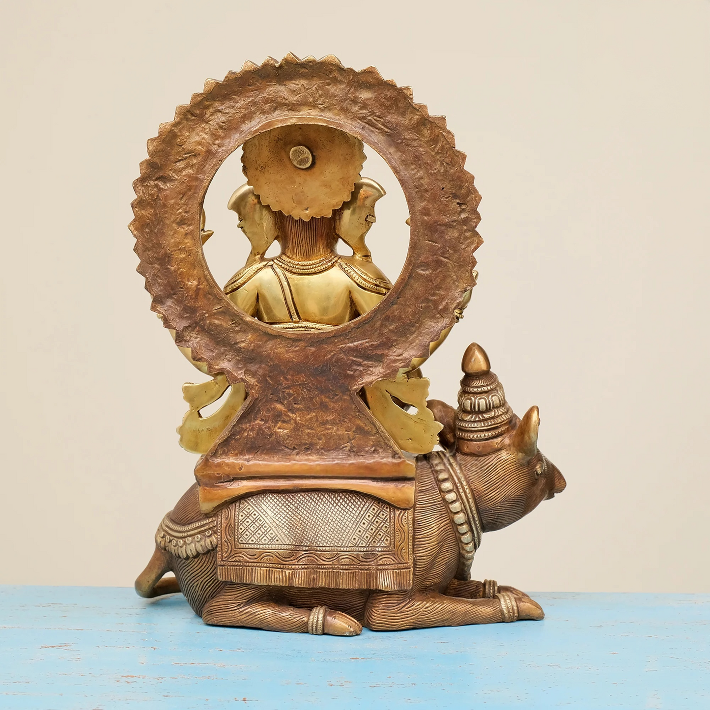 Brassaura® Brass Ganesha Statue Sitting on Mouse | Height 16 Inches