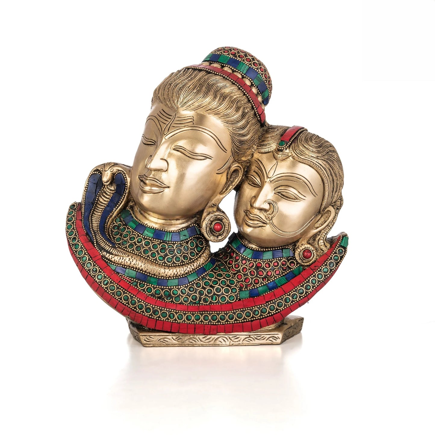 Brassaura® Brass Shiva Parvati Bust | Height 9.5 Inches