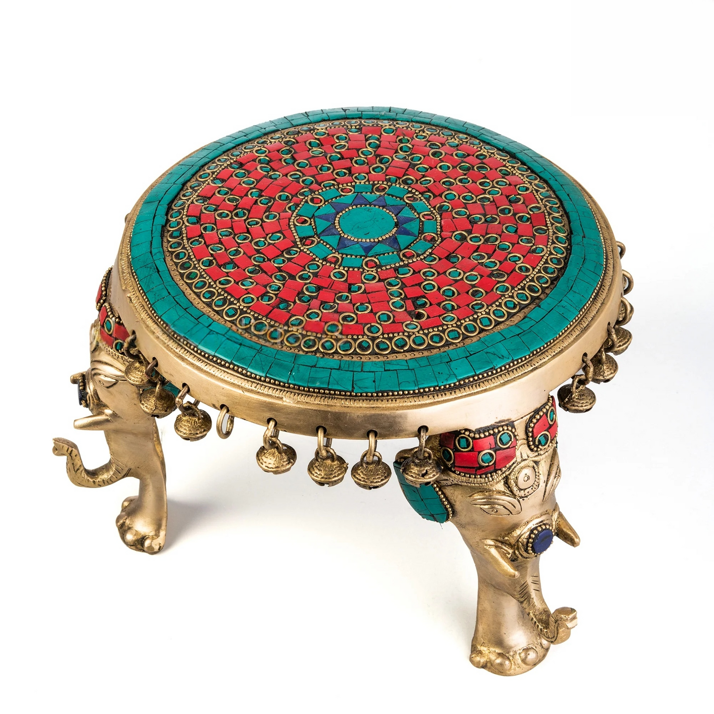 Brassaura® Brass Chowki Pooja Mandir Stand | Height 6 Inches