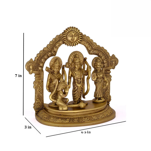 Brassaura® Brass Ram Darbar Statue | Height 7 Inches