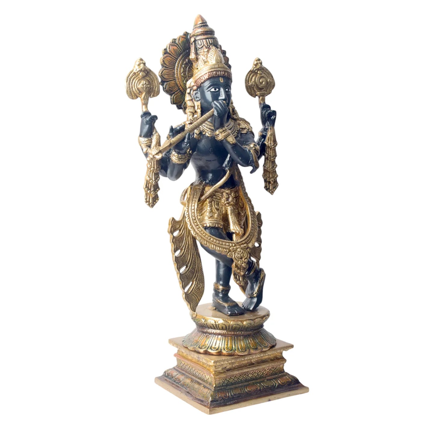 Brassaura® Brass Chola Krishna Sculpture | Height 19 Inches