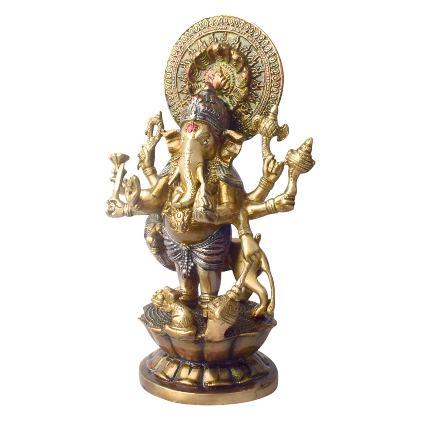 Brassaura® Brass Ganesh Idol Divine Presence for Prosperity | Height 11.6 Inches