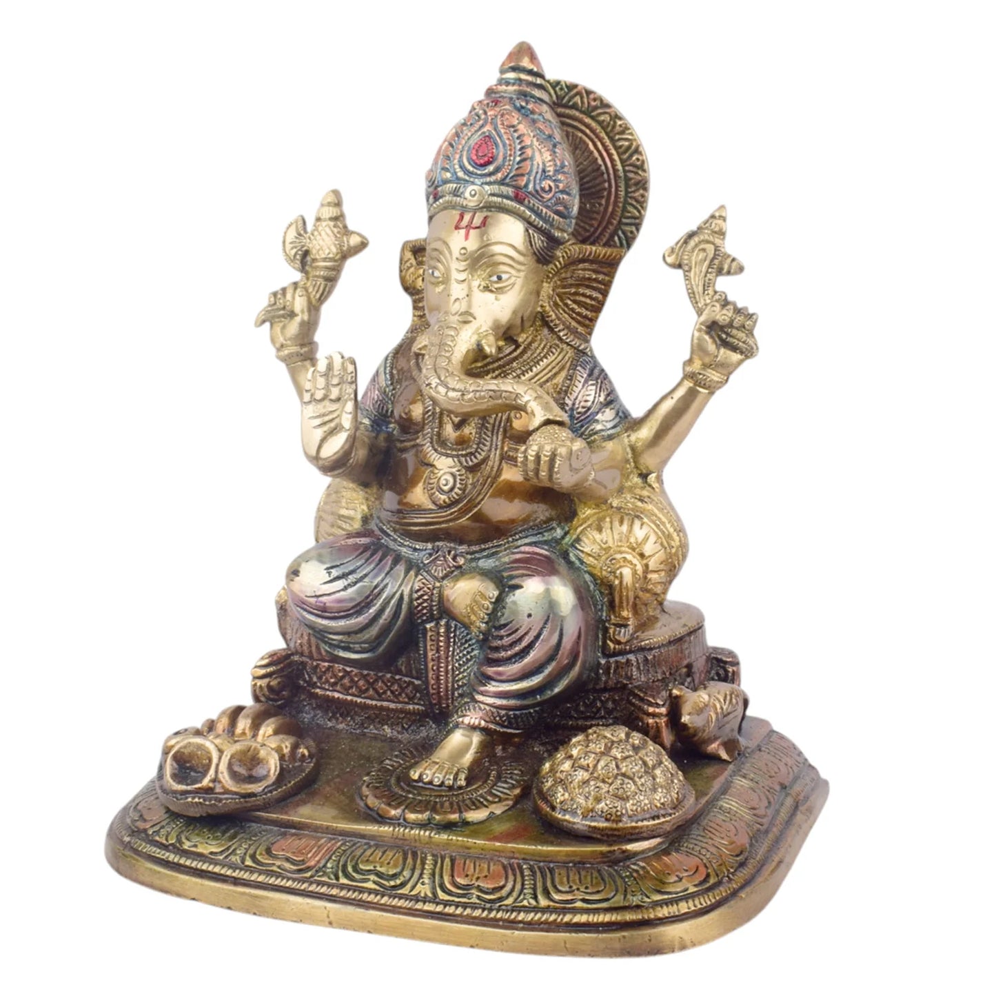 Brassaura® Brass Sacred Ganesh Idol | Height 9.1 Inches