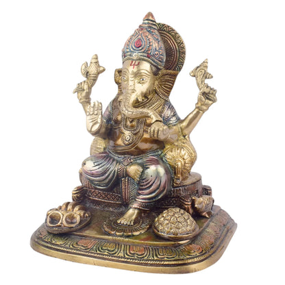 Brassaura® Brass Sacred Ganesh Idol | Height 9.1 Inches