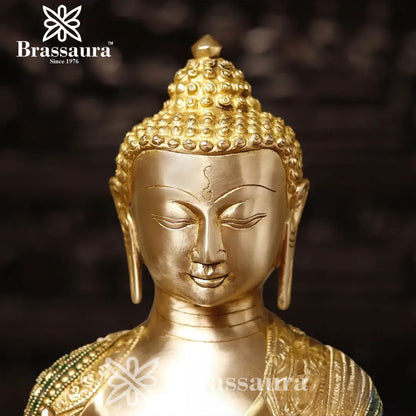 Brass Buddha For Home Décor And Gift Items Weight 15.95 Kg And Height 22.5 Inch