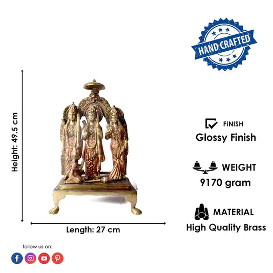 Brassaura® Ram Darbar Brass Idol | Pure Brass | Height 19.4 Inches