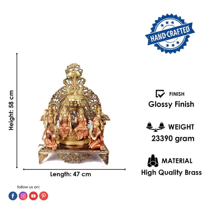 Brassaura® Brass Ram Darbar Idol | Height 23 Inches