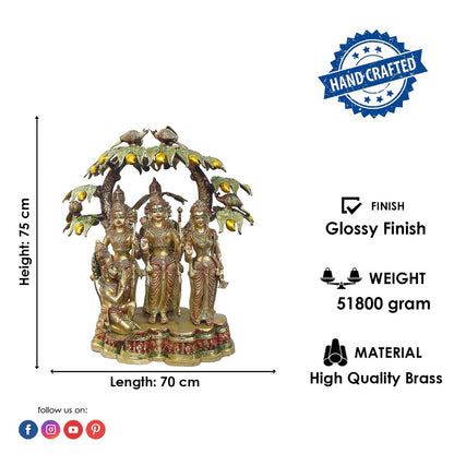 Brassaura® Brass Ram Darbar Idol with Mango Tree | Height 29 Inches