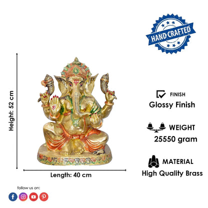 Brassaura® Brass Divine Ganesha Idol | Height 20 Inches