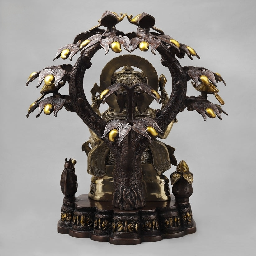 Handcrafted brass statue Ganesha Tree Statue 29 Inches