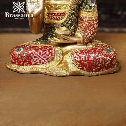 Brass Buddha For Home Décor And Gift Items Weight 15.95 Kg And Height 22.5 Inch