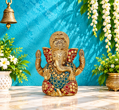 ब्रासोरा® वृंदावन वेणुगोपाल कृष्ण पीतल की प्रतिमा मोर के साथ | एंटीक नीला और सुनहरा रंग | ऊँचाई 20 इंच