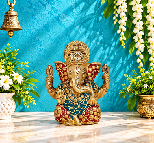 Brassaura® Brass Lord Ganesha Statue | Height 4 Inches