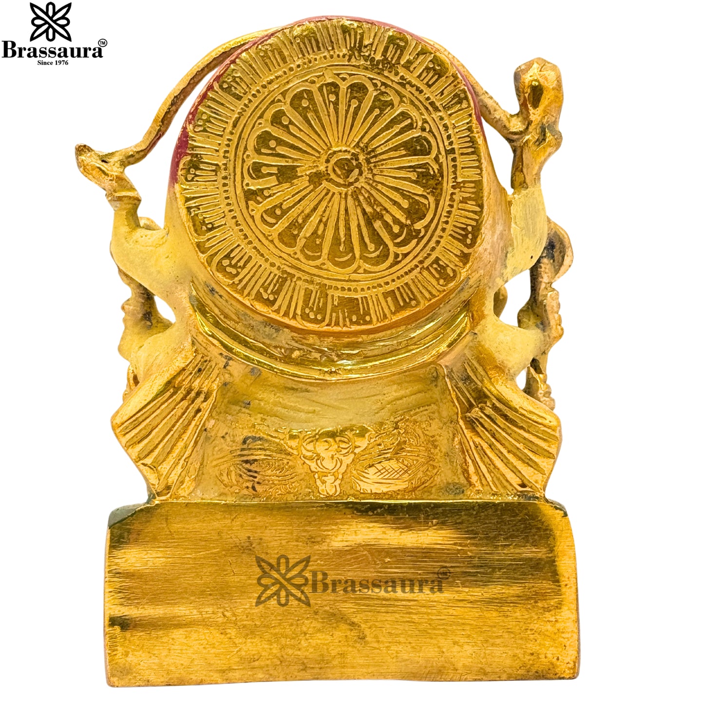 Brass Multi Colored White & Gold Patina Finish ganesha Weight 1.6 Kg & Height 5.5 Inch