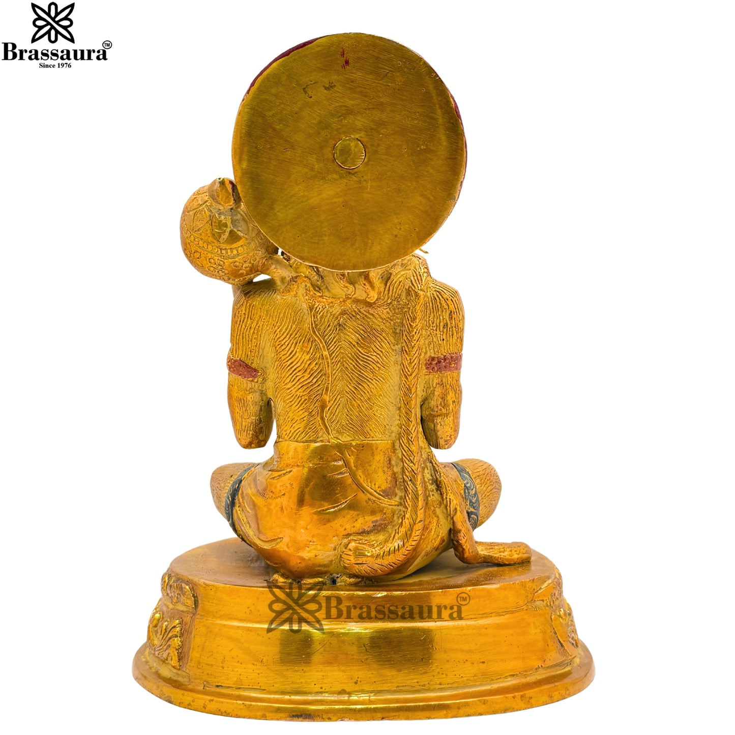 Brass Multi Colored White & Gold Patina Finish Hanuman Weight 2.1 Kg & Height 7.5 Inch
